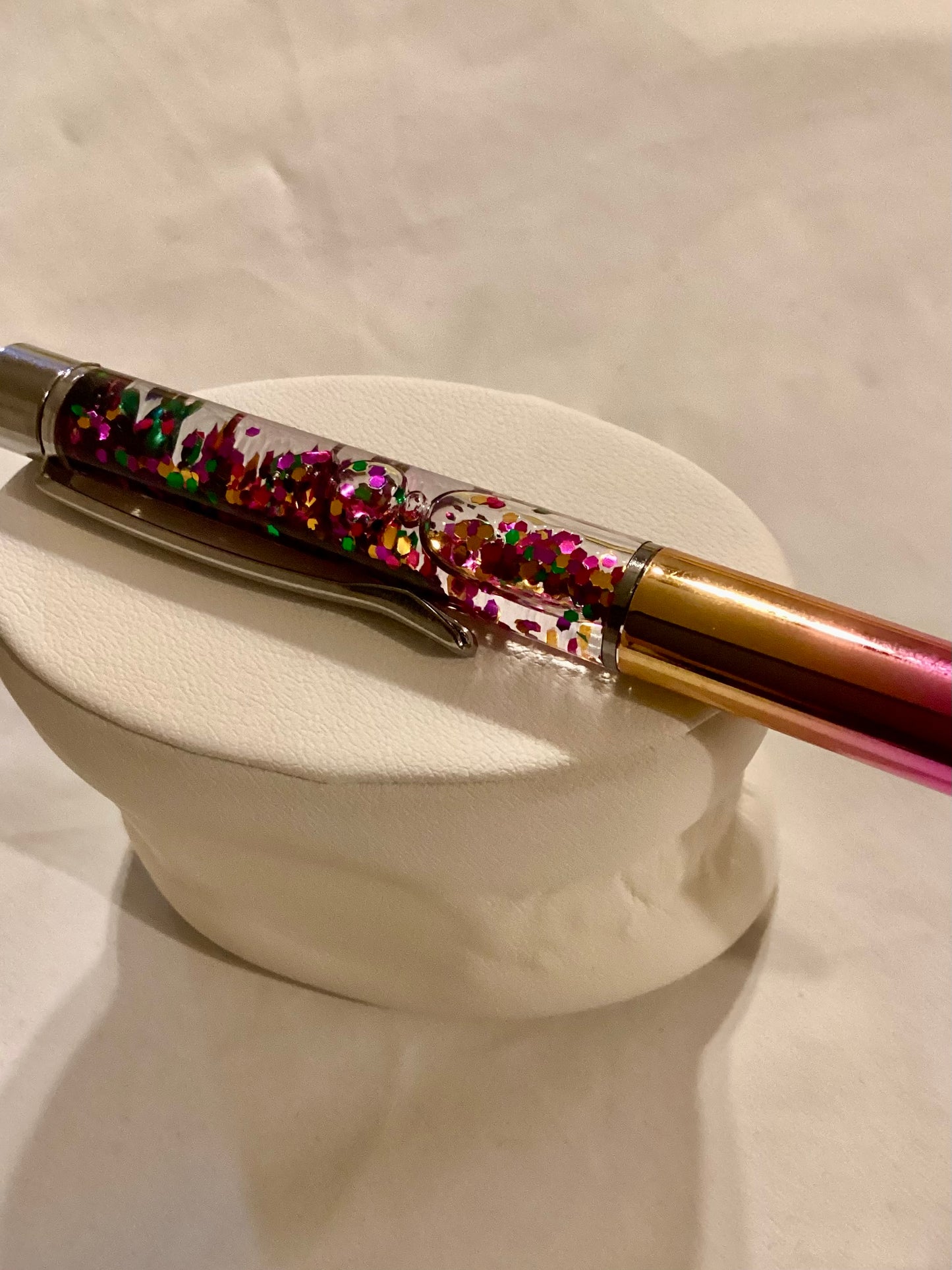 Handmade New Rainbow Float Pen w/floating Multicolored Glitter