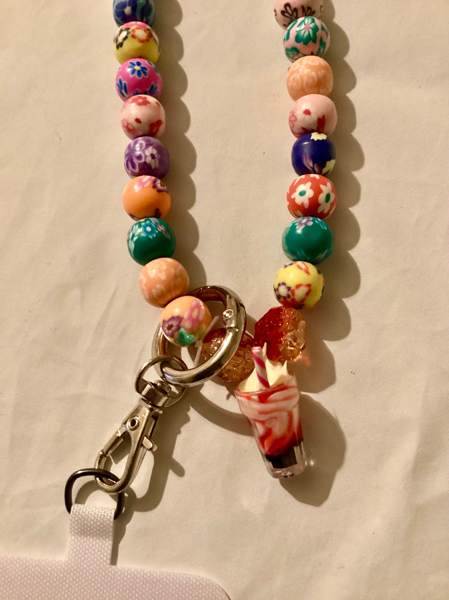 Handmade Beaded Cellphone 20” Stretch Colorful Wrist Strap