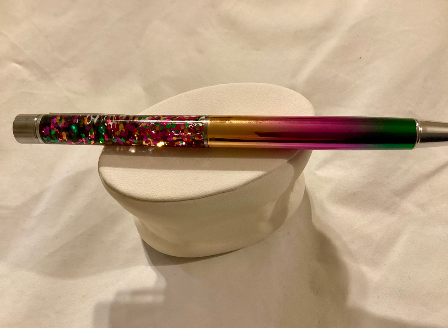 Handmade New Rainbow Float Pen w/floating Multicolored Glitter