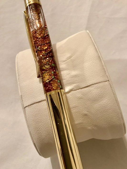 Handmade New Taco Everyday W/Copper Glitter Gold Float Pen